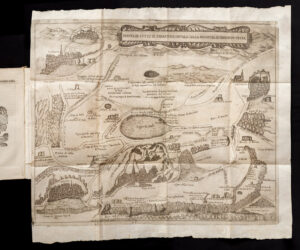 Mappa storica del territorio di Palo nel Principato Citra con paesi, castelli, montagne e laghi.